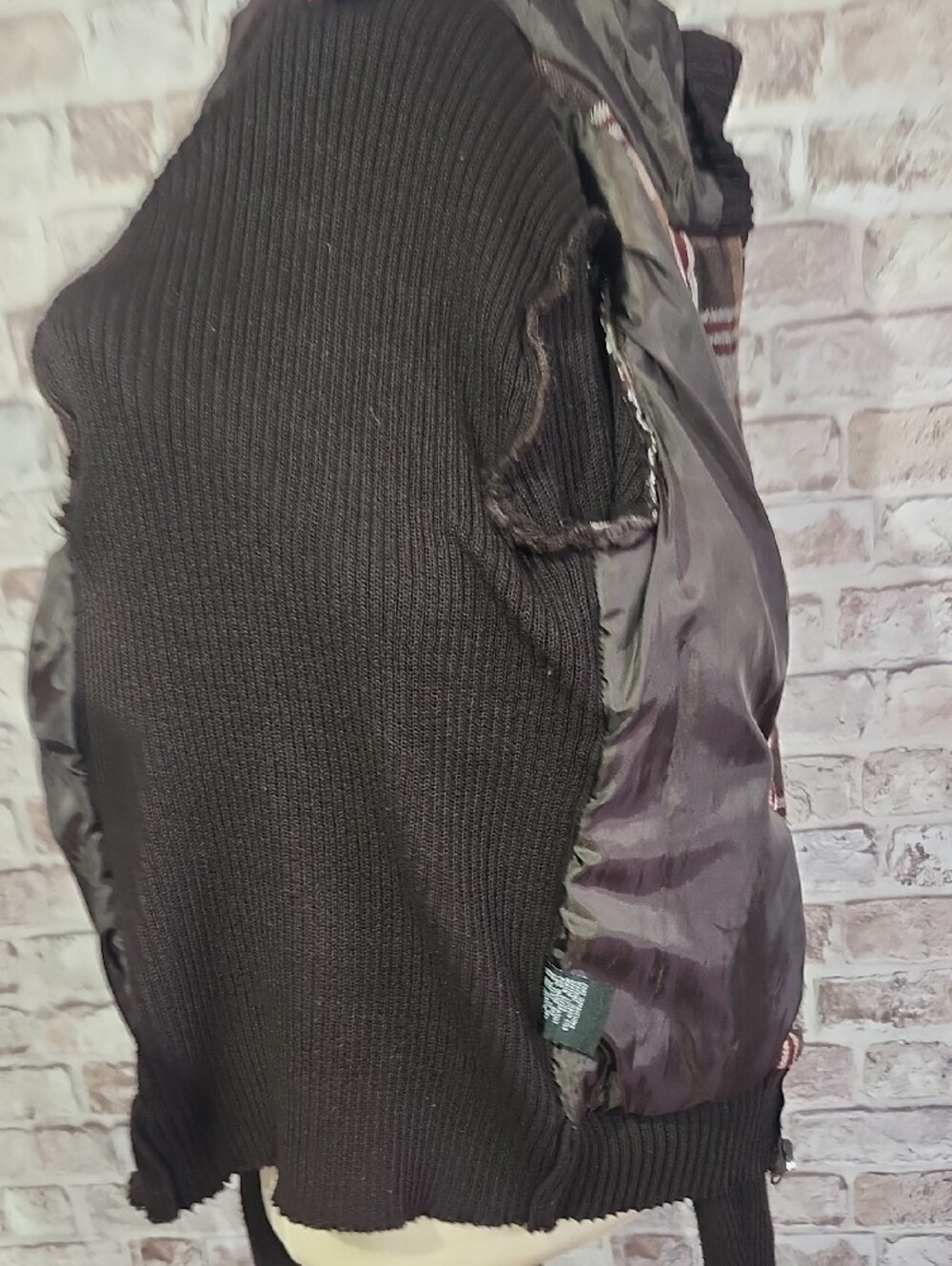 Say What? Brown Plaid Hooded Toggle Puffer Jacket - Picture 4 of 9